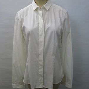AKRIS White Button Down Blouse 10